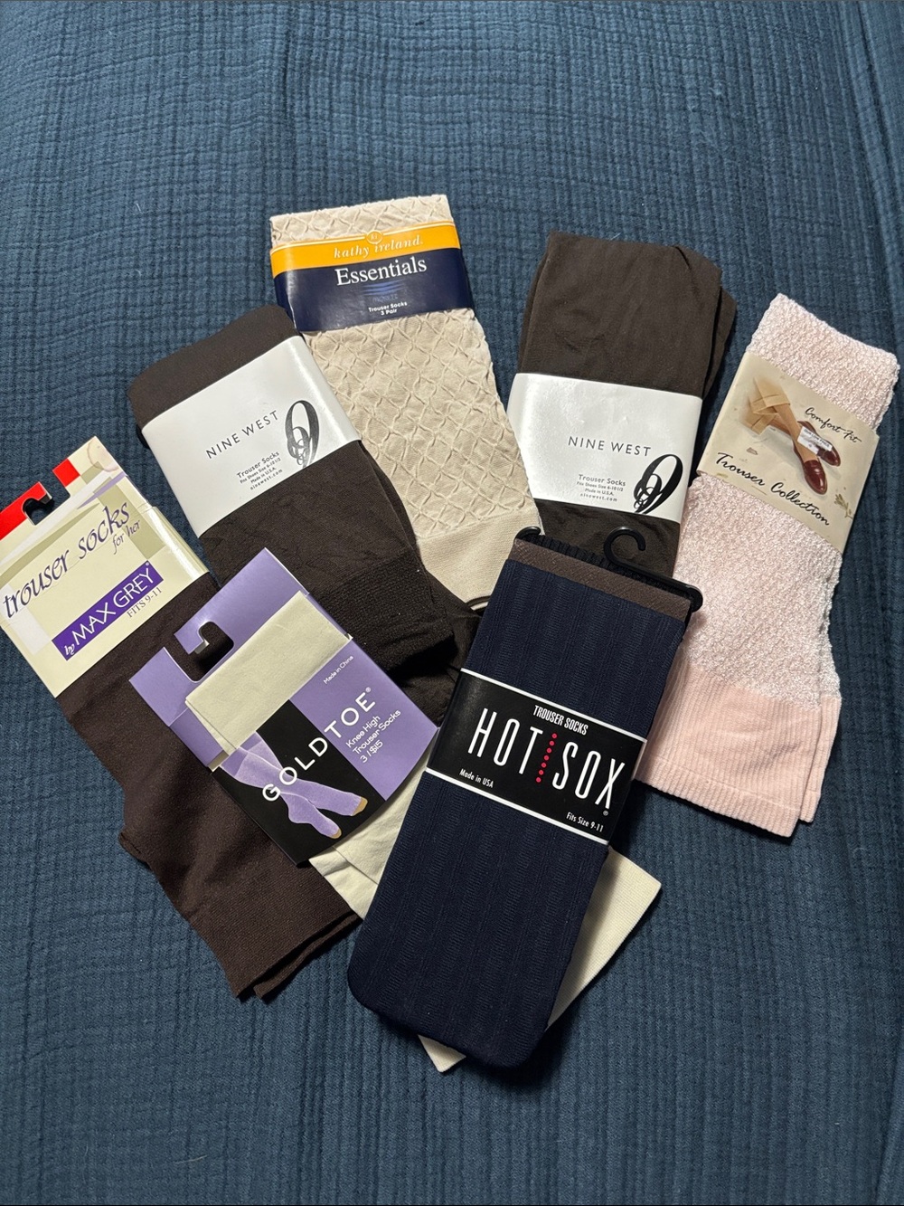 Assorted Women Trouser Socks - Multiple Brands - Brown, Navy, Cream, Pink